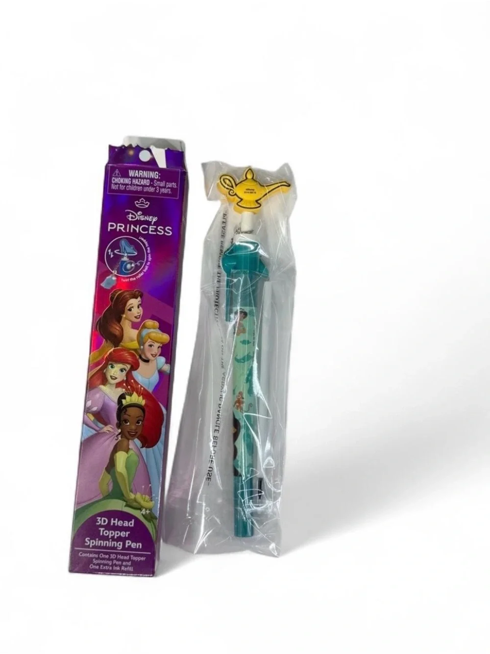Disney Princess 3D Head Topper Spinning Pen Set Jasmine Genie Lamp with Refill